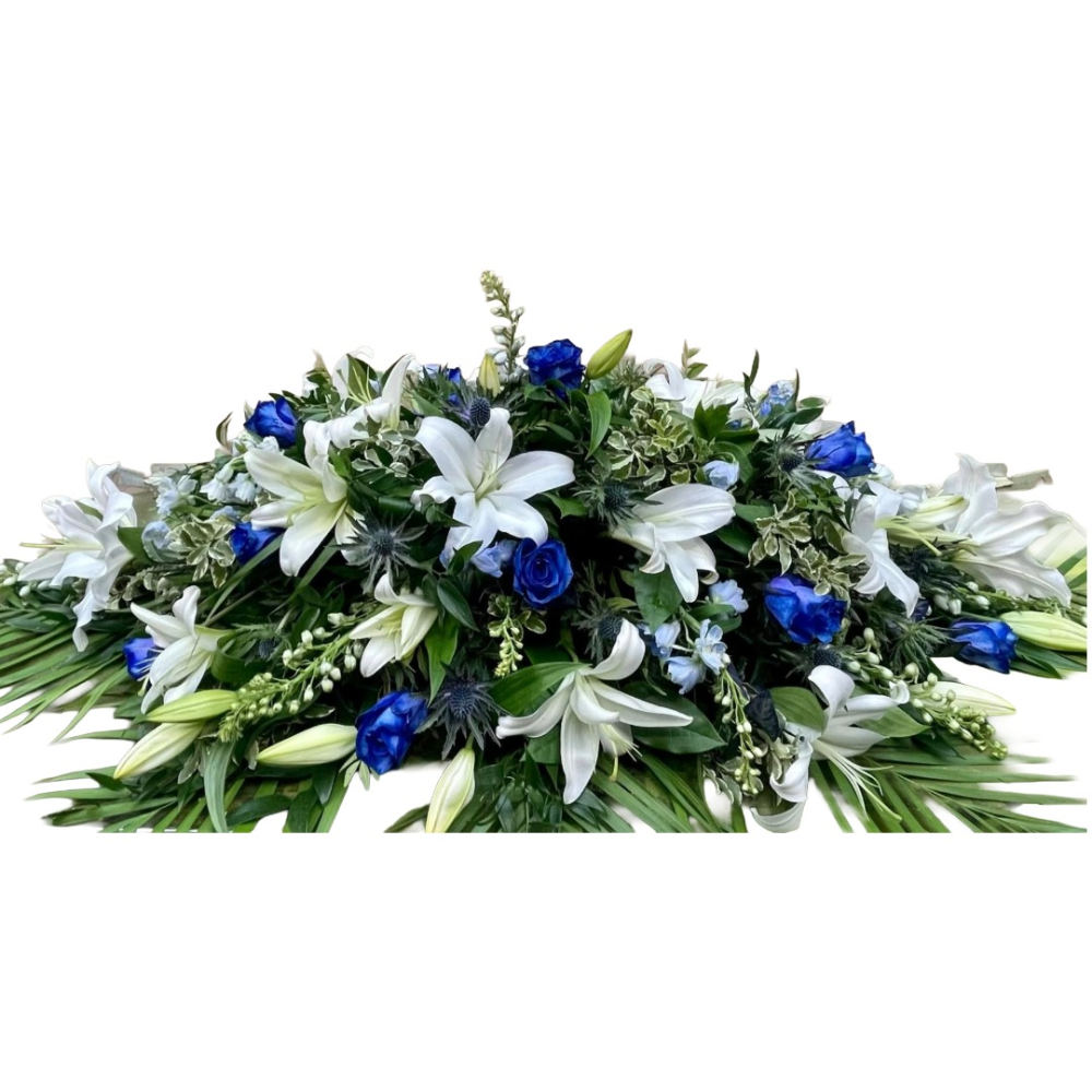 Blue Serenity Casket Spray